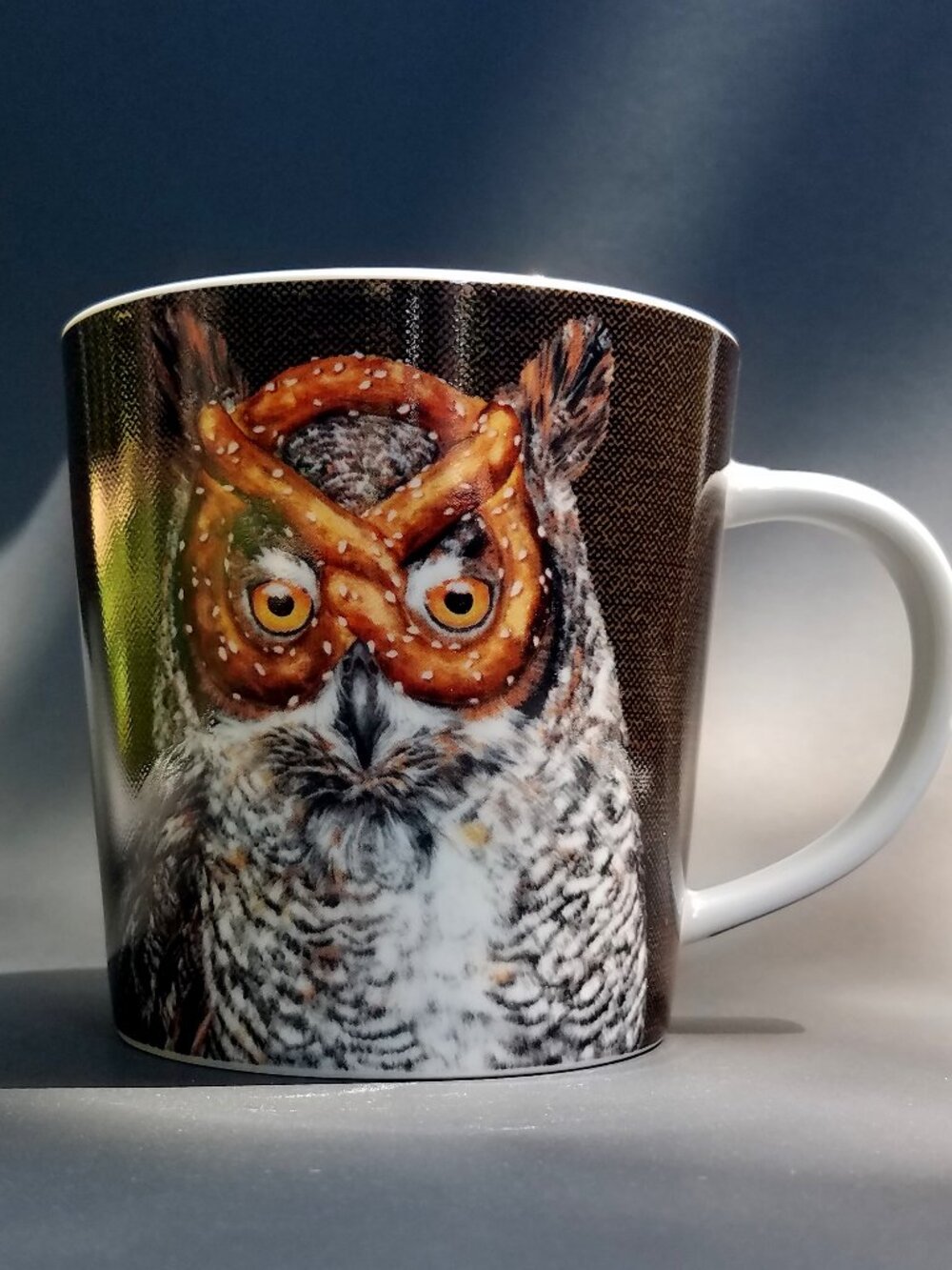 Owl with a Pretzel New Bone China Mug